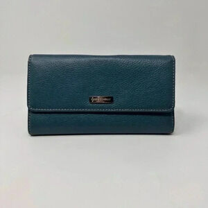 Nine and Co Classic Blue Multi-Compartment Tri-Fold Wallet
